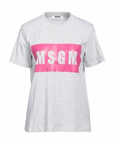 Msgm Woman T-shirt Light grey Cotton Cover