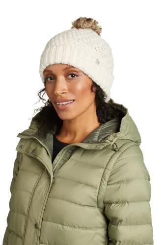 Eddie Bauer Women's Cabin Faux Fur Pom Beanie Cover