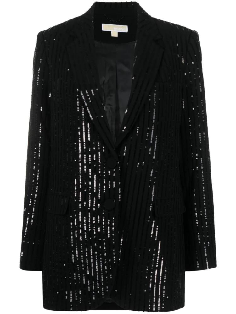 Michael Michael Kors sequin-embellished striped blazer - Black Cover