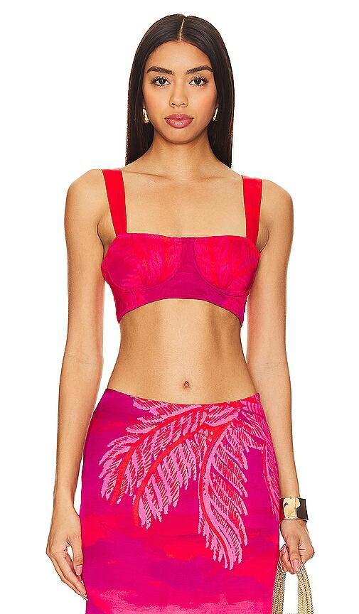 HEMANT AND NANDITA Bustier Top in Fuchsia Cover