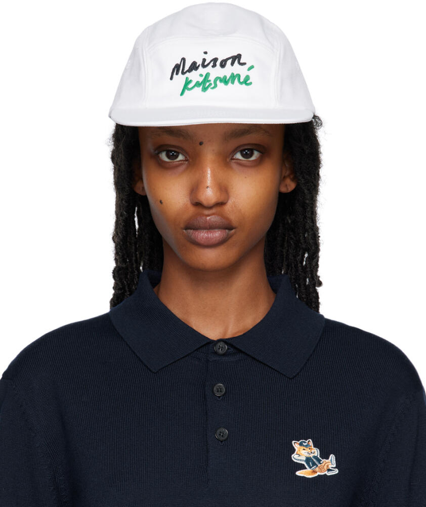 Maison Kitsuné White Mini Handwriting Cap Cover