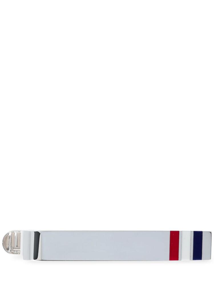 THOM BROWNE Logo Silver Tie Bar Cover