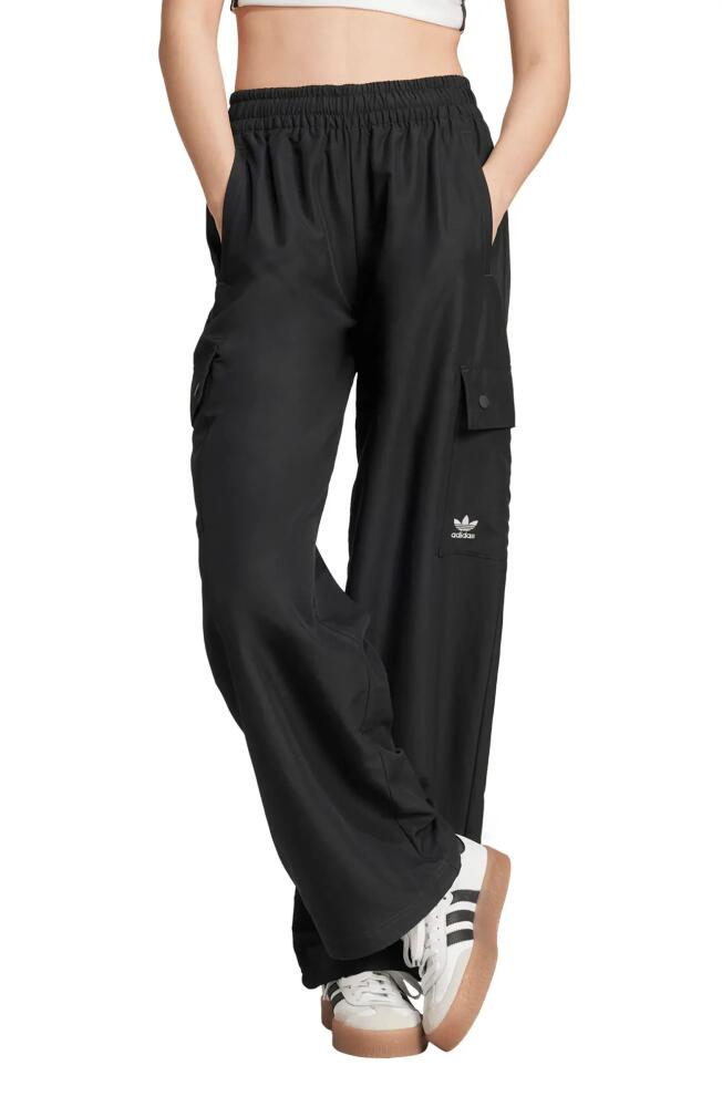 adidas Originals Essentials Recycled Polyester Cargo Pants in Black Cover