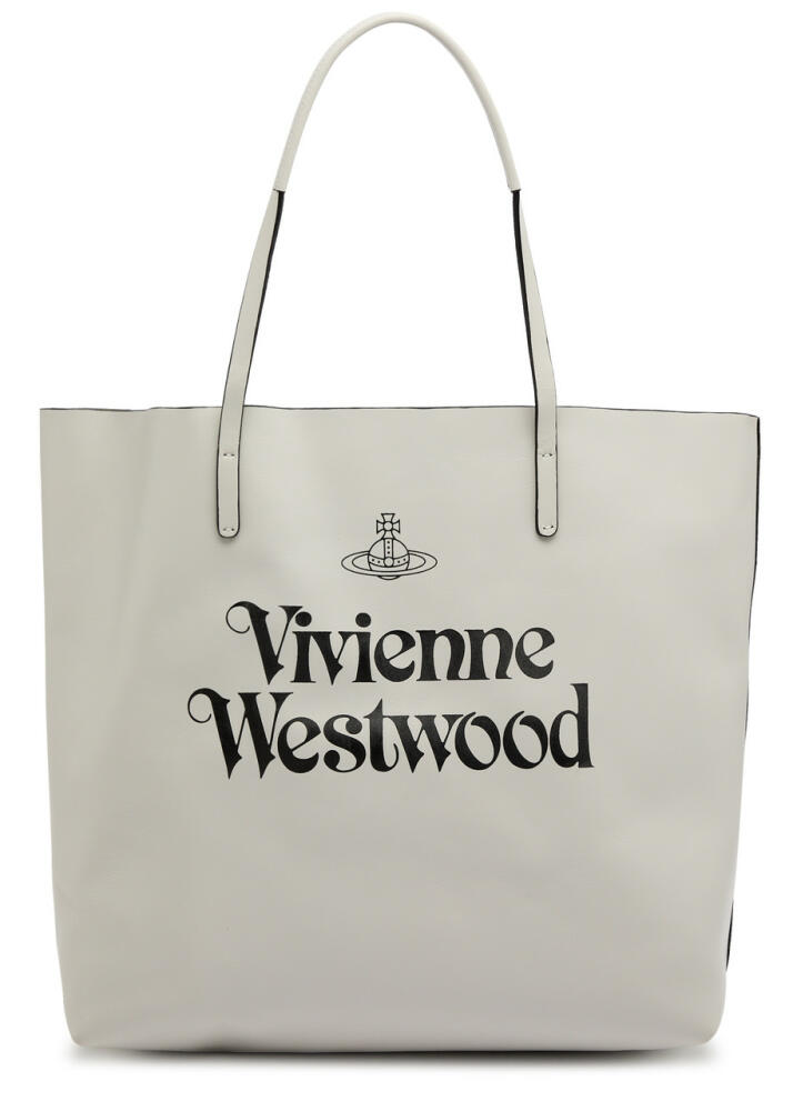 Vivienne Westwood Studio Logo Leather Tote - Grey Cover