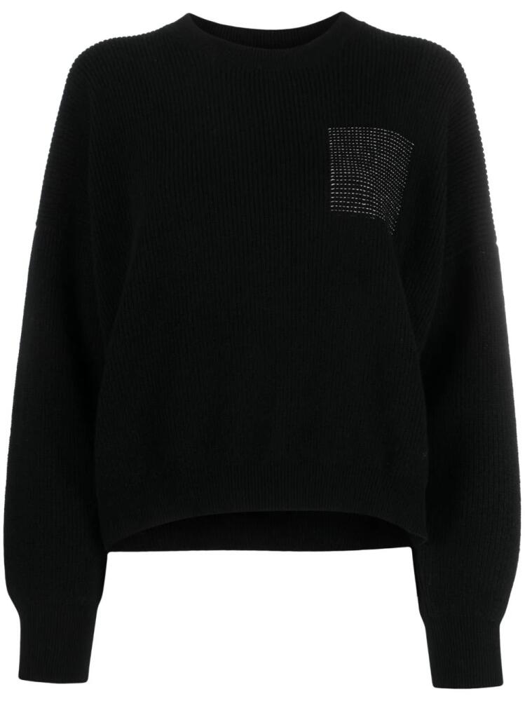 Peserico metallic-threading crew-neck jumper - Black Cover