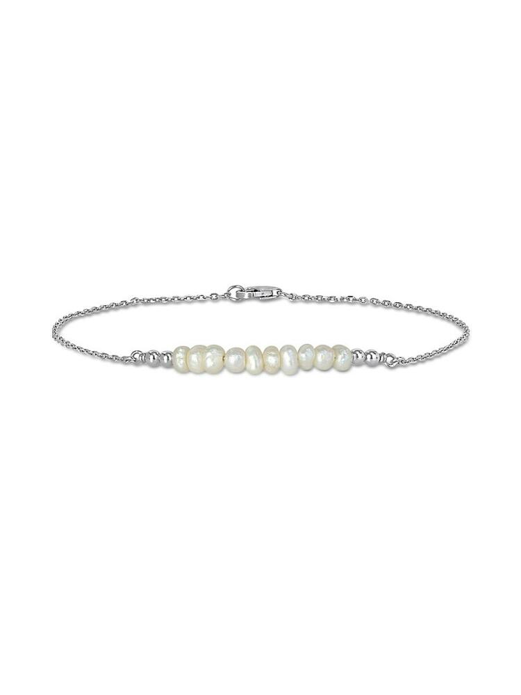 Sonatina Women's Sterling Silver & 3.5-4MM Freshwater Pearl Bracelet Cover