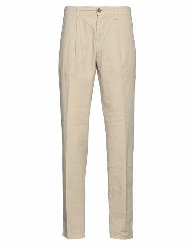 Take-two Man Pants Beige Cotton, Elastane Cover