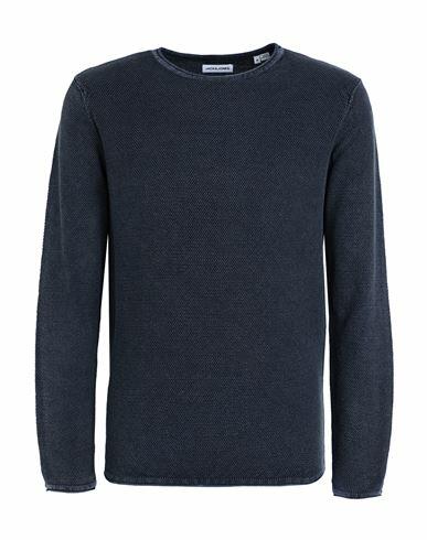 Jack & Jones Man Sweater Navy blue Cotton Cover