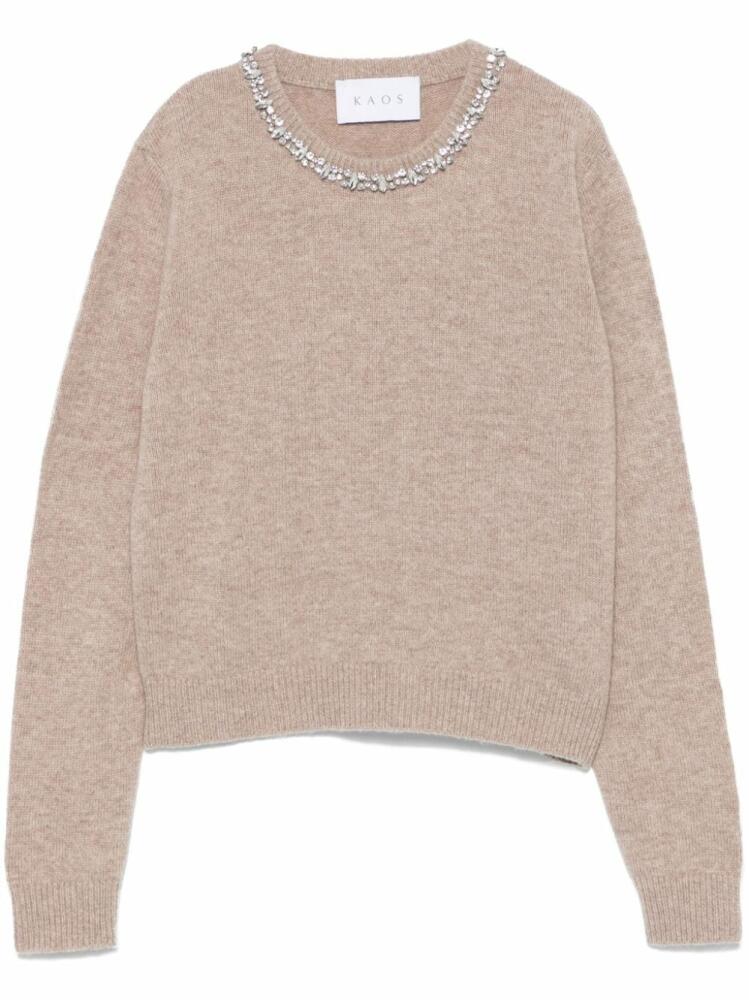 kaos crystal-embellished sweater - Brown Cover