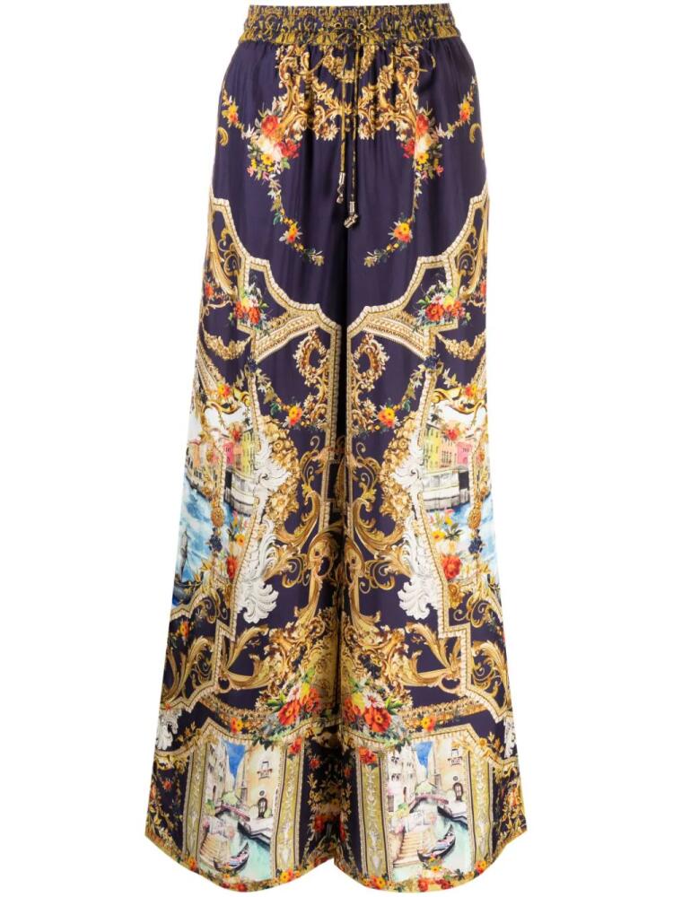 Camilla graphic-print silk palazzo pants - Multicolour Cover