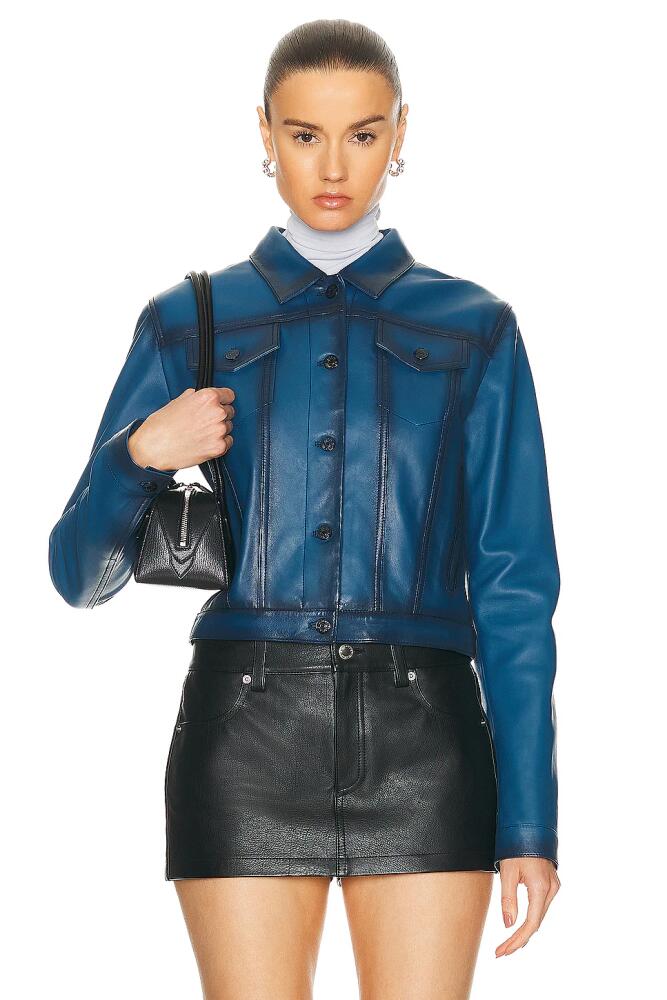 Acne Studios Leather Jacket in Blue Cover