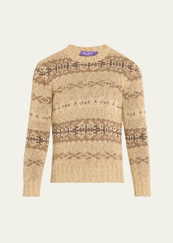 Ralph Lauren Men's Fair Isle Silk Crewneck Sweater Cover