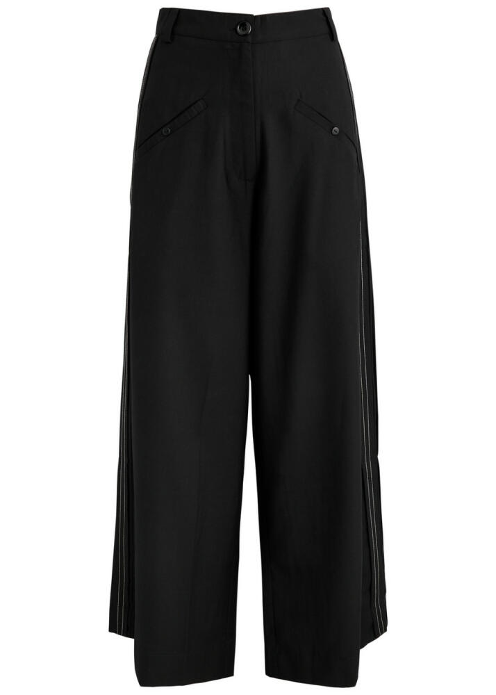 Lovebirds Wide-leg Twill Trousers - Black Cover