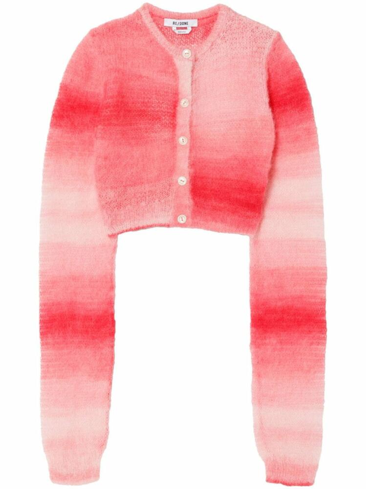 RE/DONE gradient-effect cropped cardigan - Red Cover