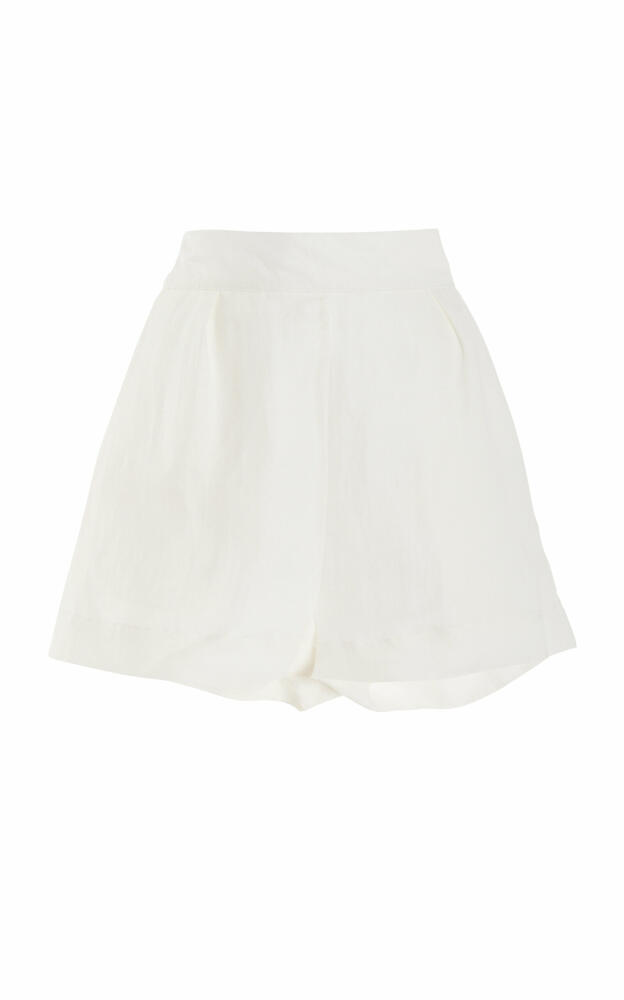 Anemos - The High-Waisted Linen-Blend Short Shorts - White Cover