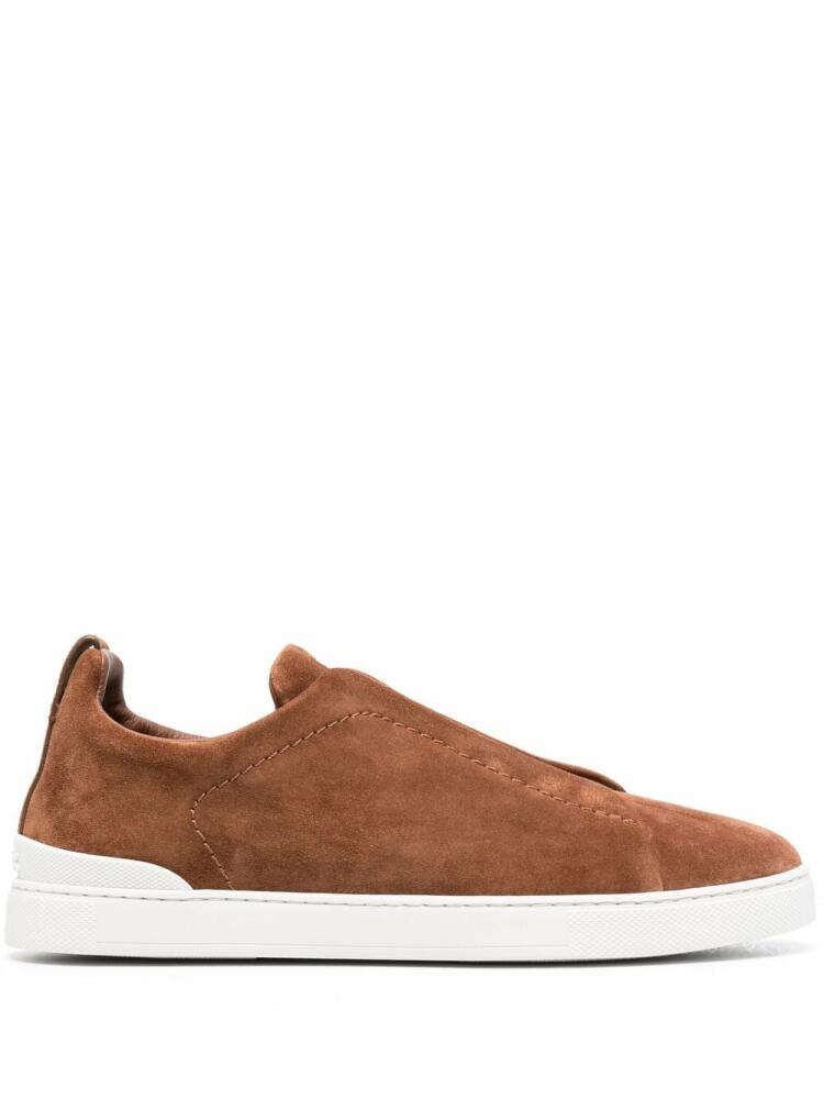 Zegna low-top slip-on sneakers - Brown Cover