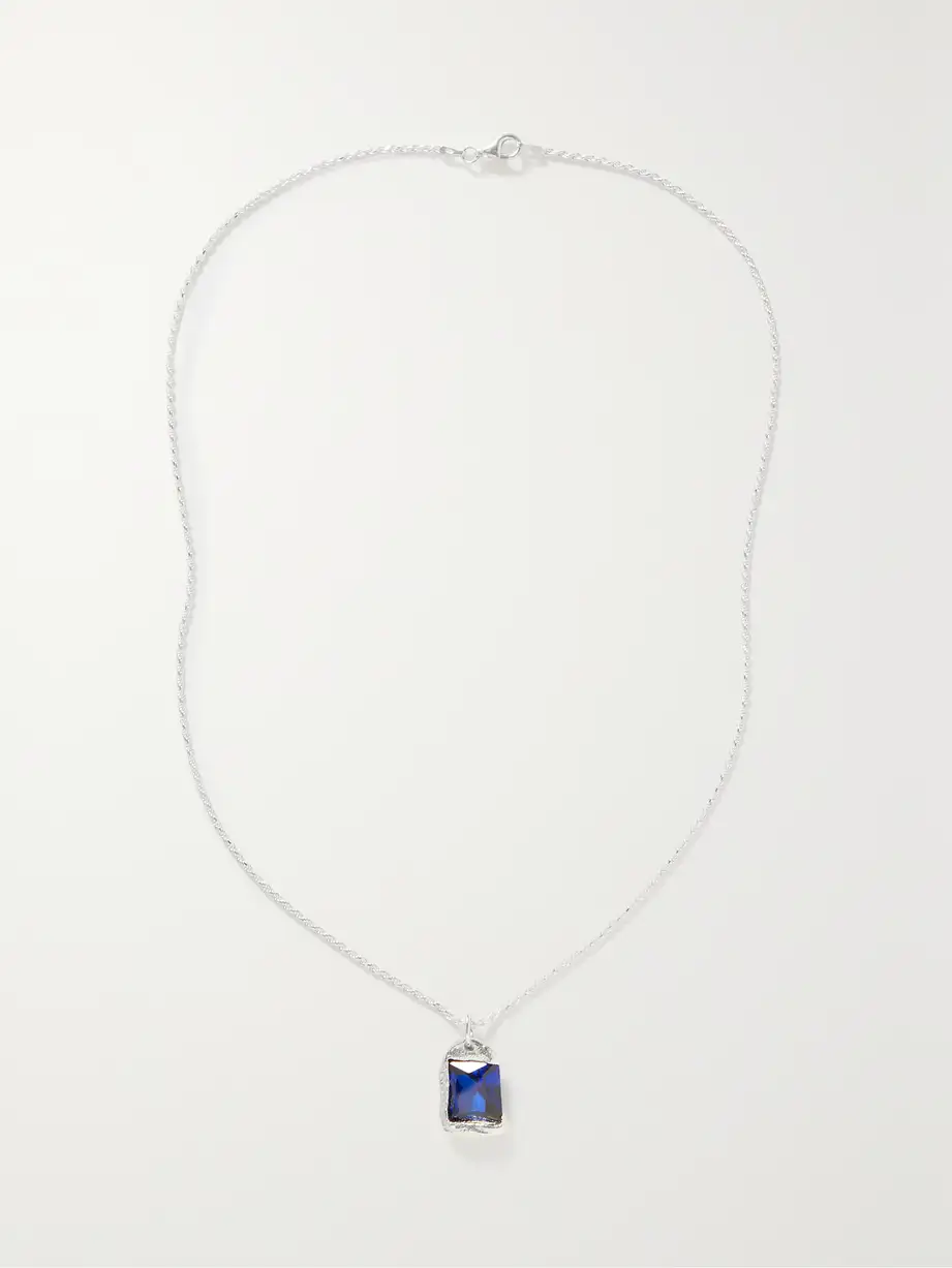 Bleue Burnham - + Net Sustain Rose Recycled Sterling Silver Laboratory-grown Sapphire Necklace - Blue Cover