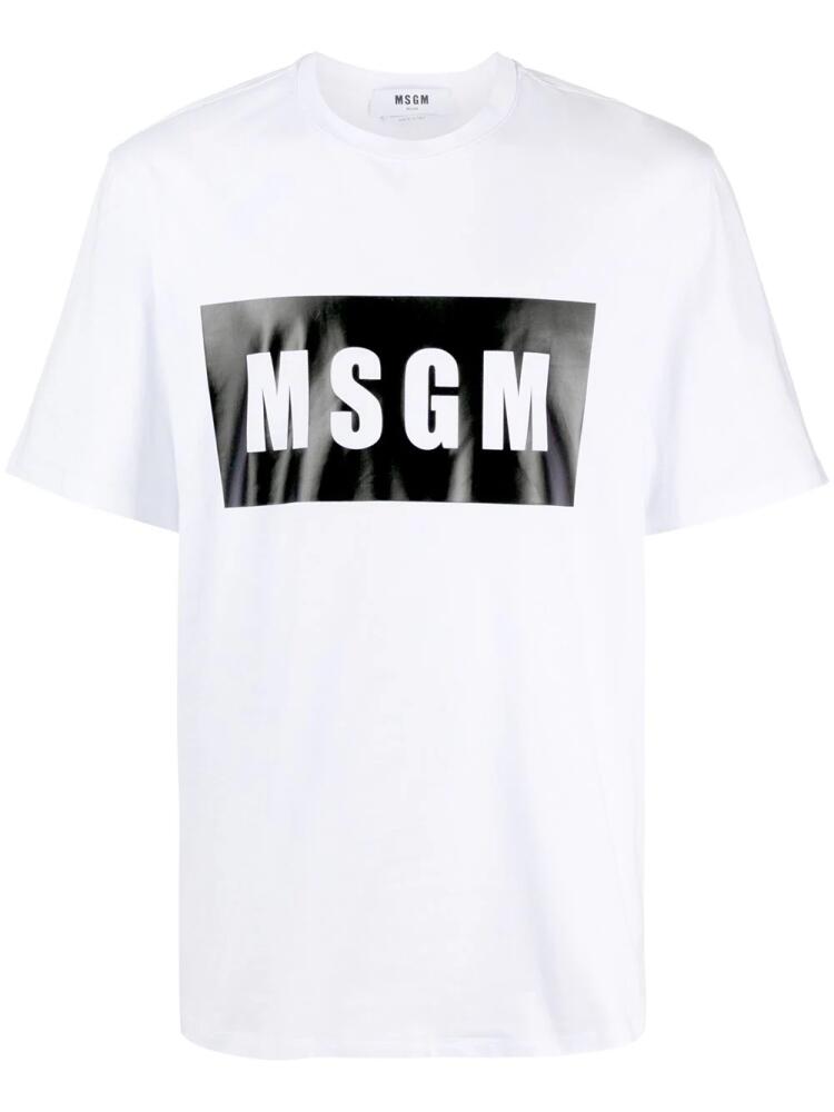 MSGM logo-print cotton T-shirt - White Cover