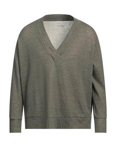 Majestic Filatures Man Sweater Dark green Cotton, Cashmere Cover