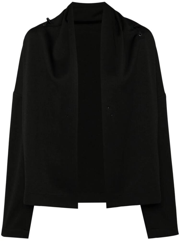 Yohji Yamamoto draped open-front jacket - Black Cover