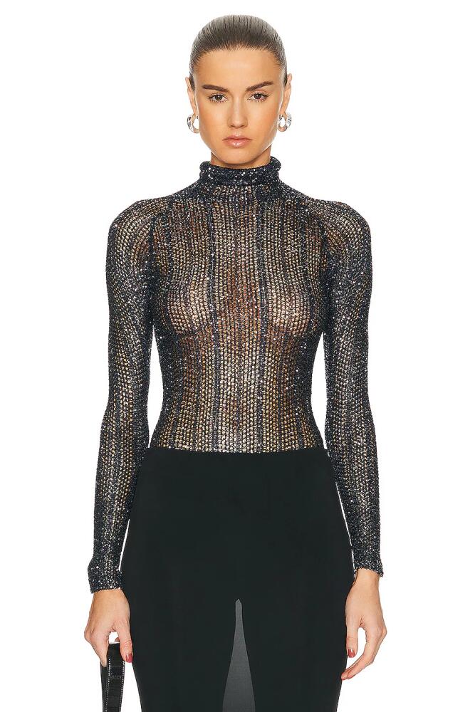 ALAÏA Sequin Bodysuit in Black Cover