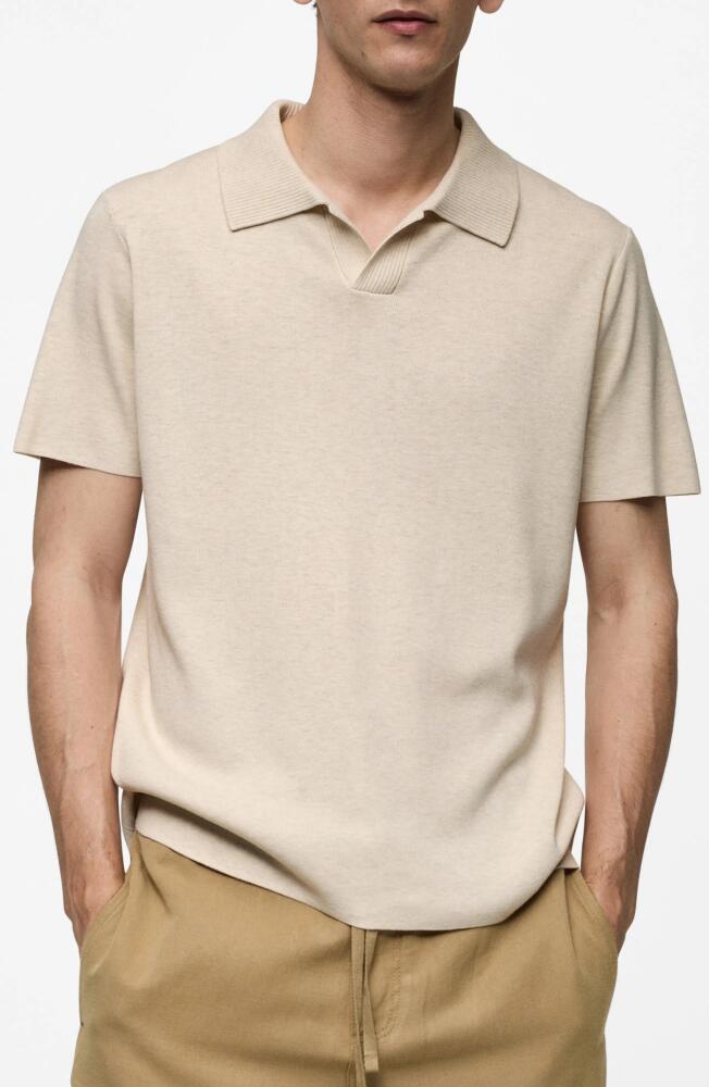 MANGO Johnny Collar Polo in Sand Cover