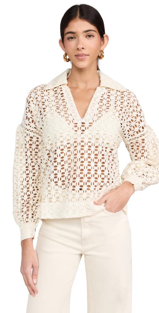 Alix of Bohemia Dylan Clover Eyelet Top Pearl Cover