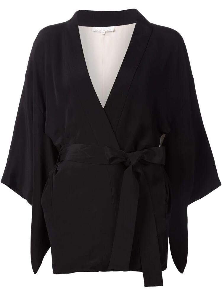 Fleur Du Mal Haori silk robe - Black Cover