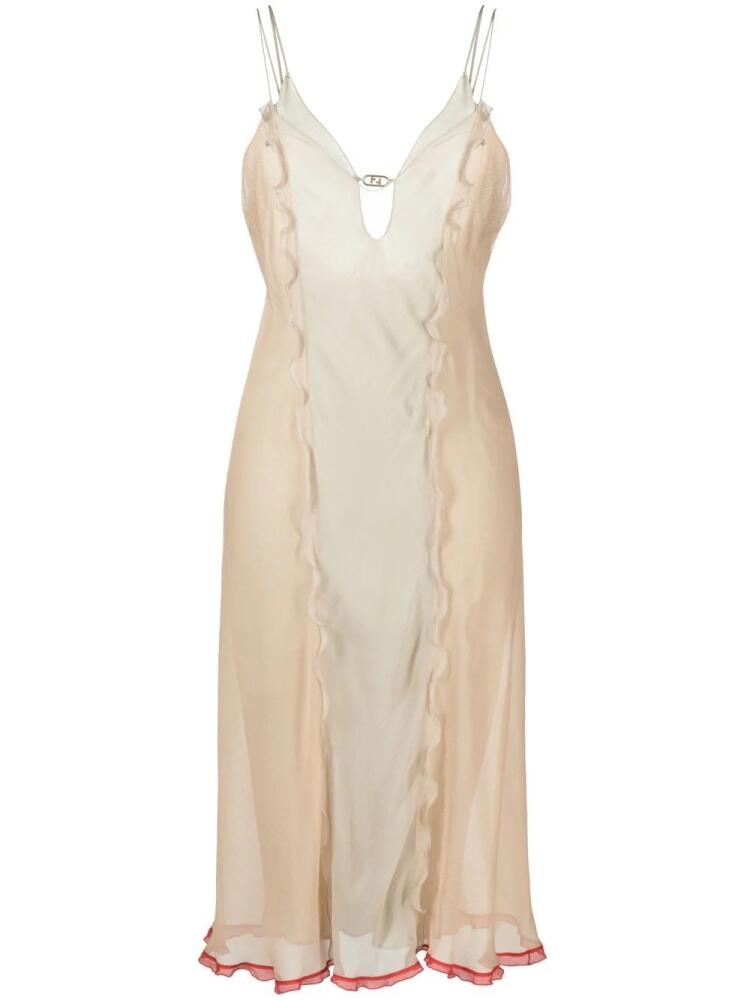 FENDI silk midi dress - Neutrals Cover