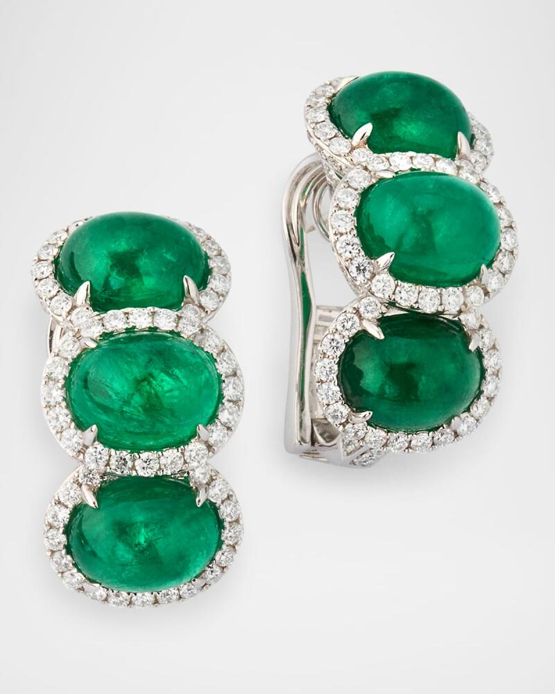 Piranesi 18K White Gold Emerald and Diamond Earrings Cover