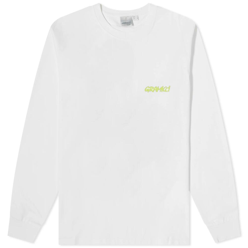 Gramicci Men's Long Sleeve Footprints T-Shirt in White Cover