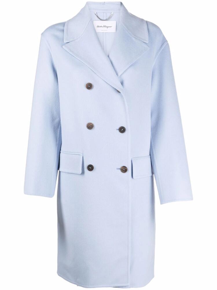 Ferragamo double-breasted button coat - Blue Cover