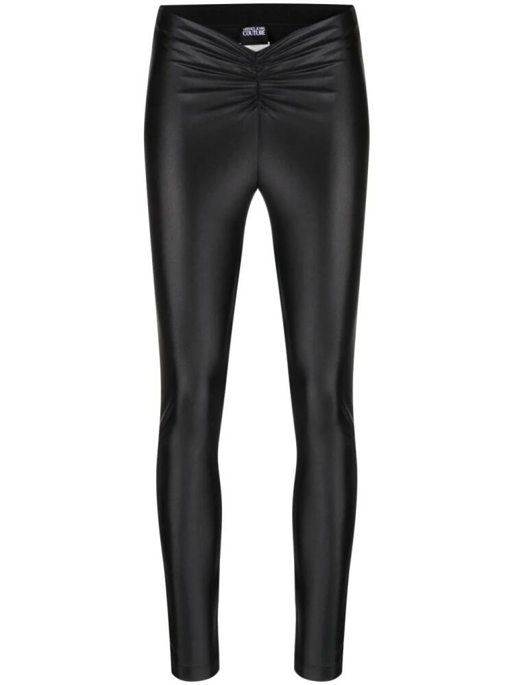 Versace Jeans Couture ruched coated leggings - Black Cover