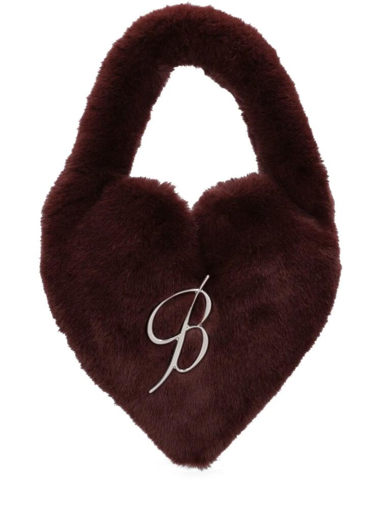 BLUMARINE Faux Fur Heart Top Handle Bag Cover