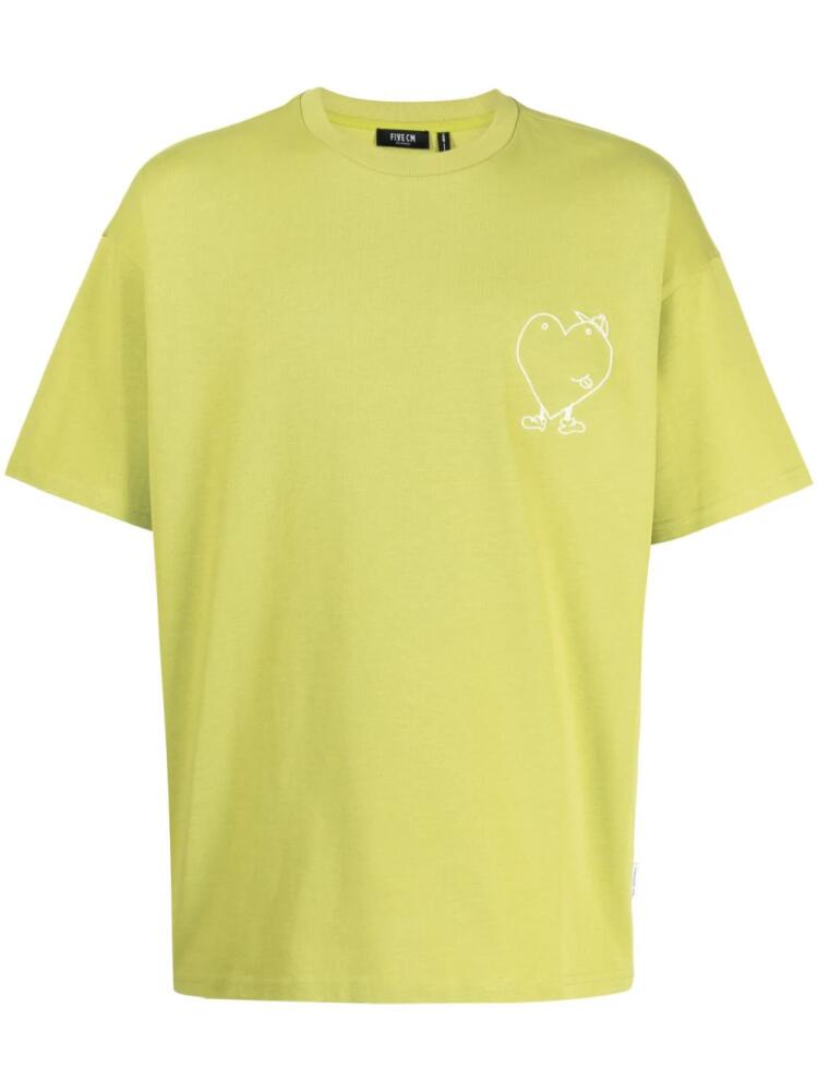 FIVE CM heart-print cotton T-shirt - Green Cover