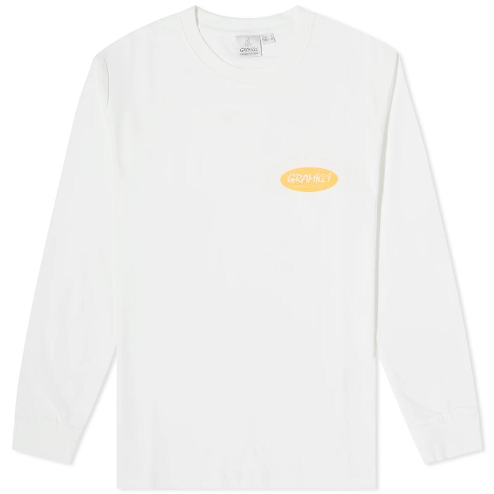 Gramicci Men's Long Sleeve Original Freedom Oval T-Shirt in White Cover