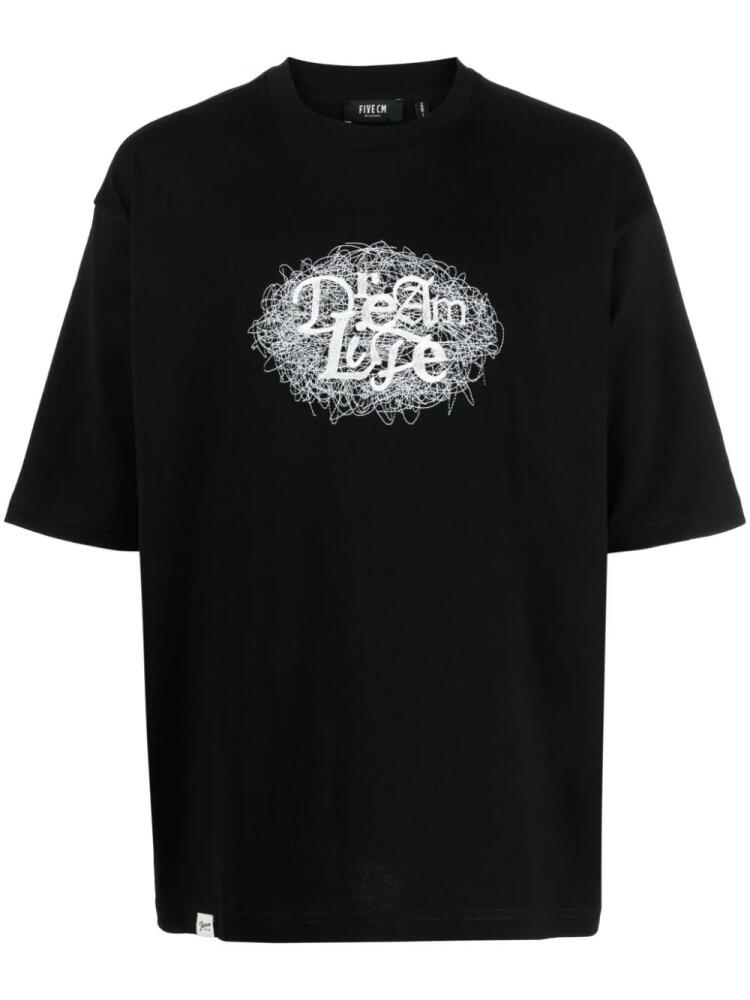 FIVE CM graphic-print cotton T-shirt - Black Cover