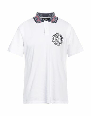 Just Cavalli Man Polo shirt White Cotton, Polyester, Lyocell Cover