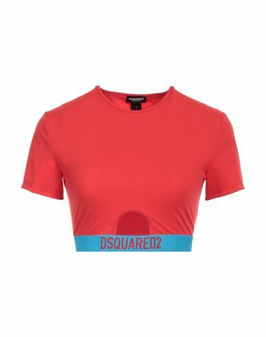 Dsquared2 Woman Undershirt Red Polyamide, Cotton Cover