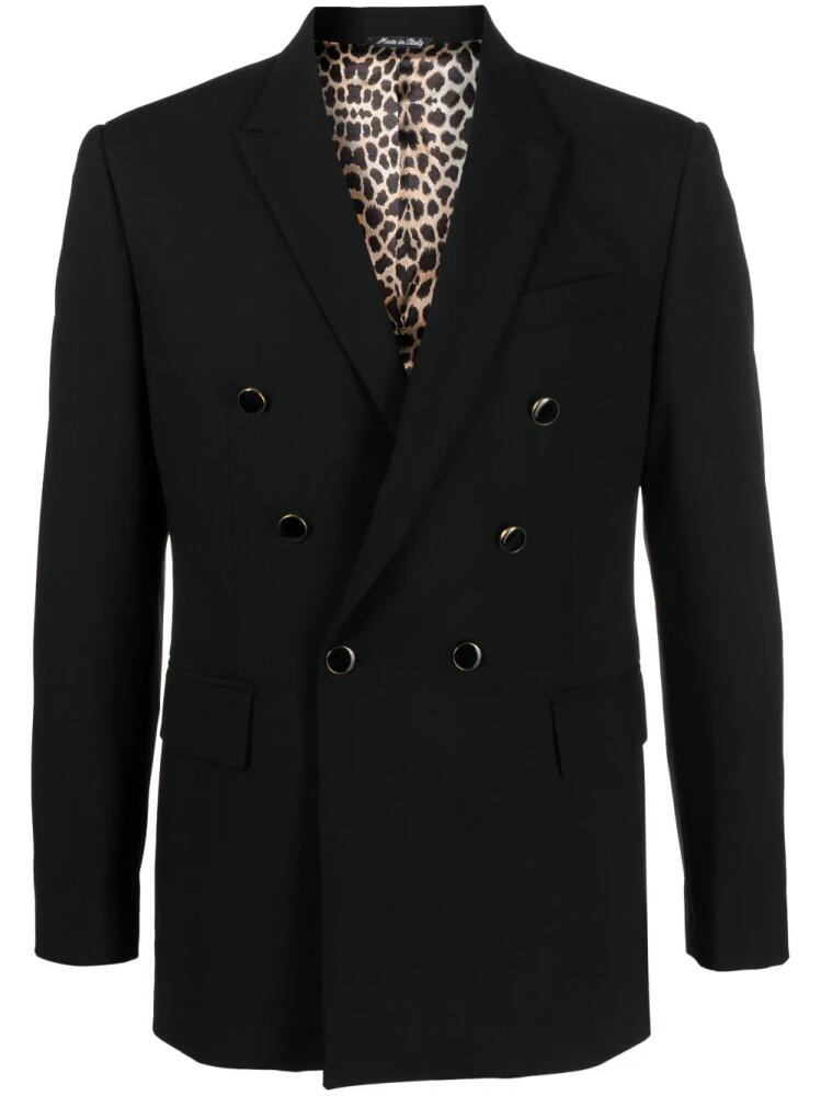 ERALDO notched-lapel double-breasted blazer - Black Cover