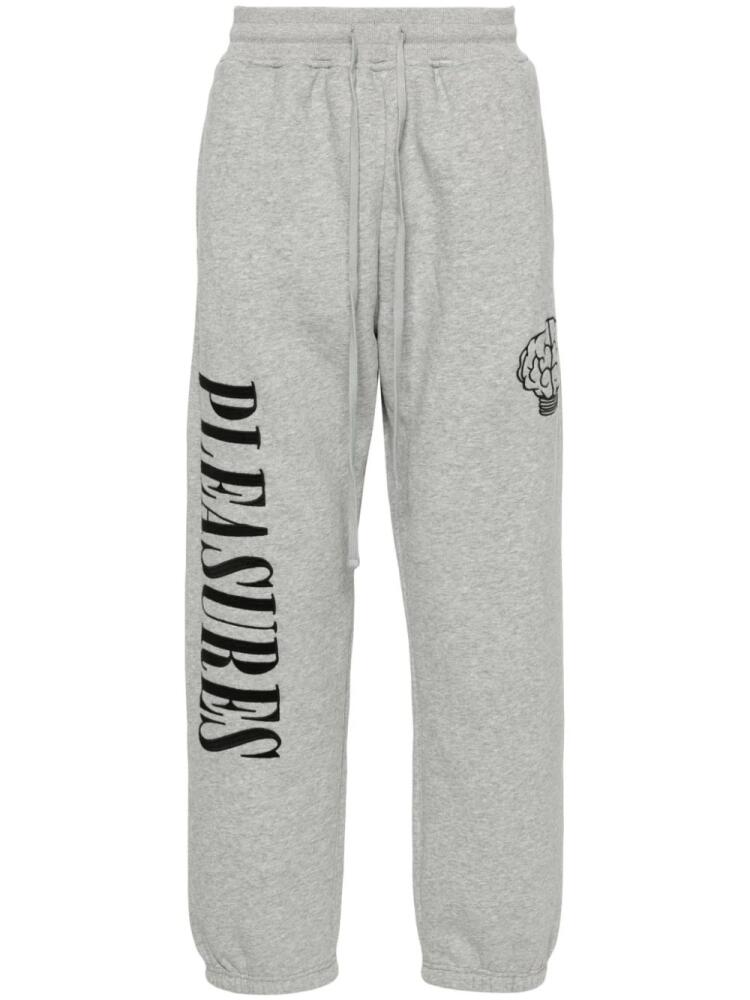 Pleasures logo-embroidered track pants - Grey Cover