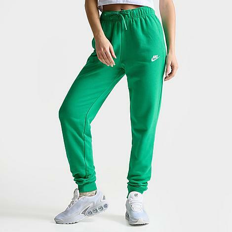 Nike Women's Sportswear Club Fleece Mid-Rise Jogger Pants in Green/Stadium Green Cover