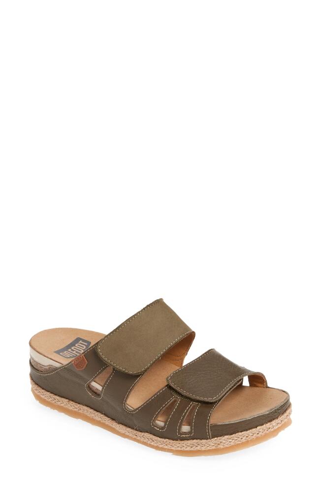 On Foot Cynara Slide Sandal in Khaki Khaki Cover