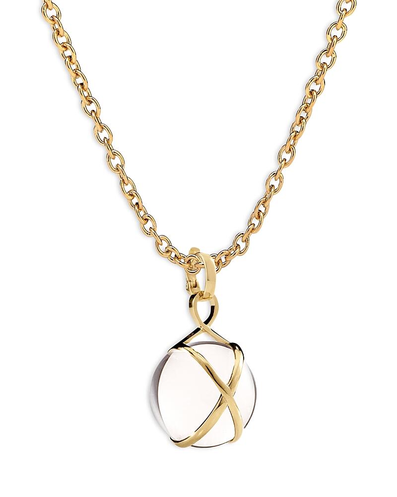 L. Klein 18K Yellow Gold Prisma Crystal Quartz 18mm Pendant Luxe Chain Necklace, 16-18 Cover