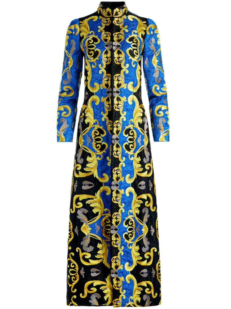 alice + olivia Thomas embroidered maxi coat - Blue Cover