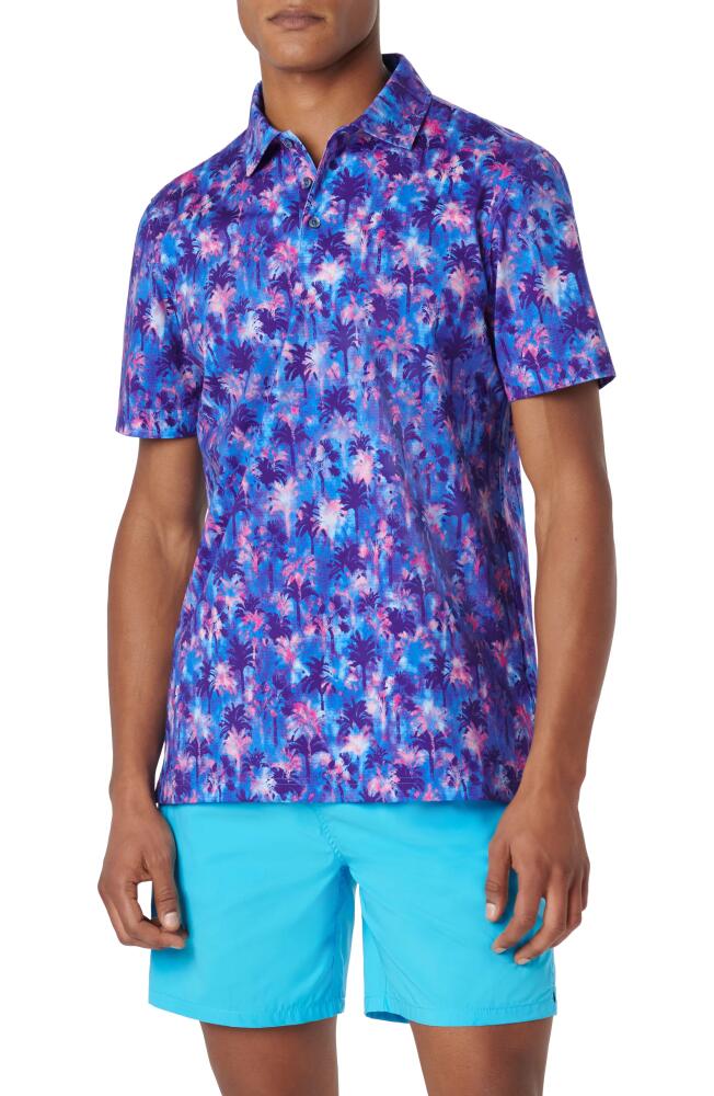 Bugatchi Victor OoohCotton Palm Tree Print Polo in Orchid Cover