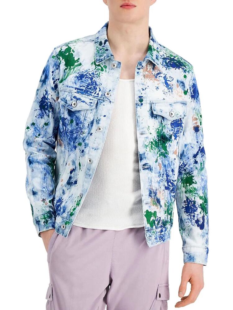 Denim Bay Men's Tie Dye Denim Jacket Cover