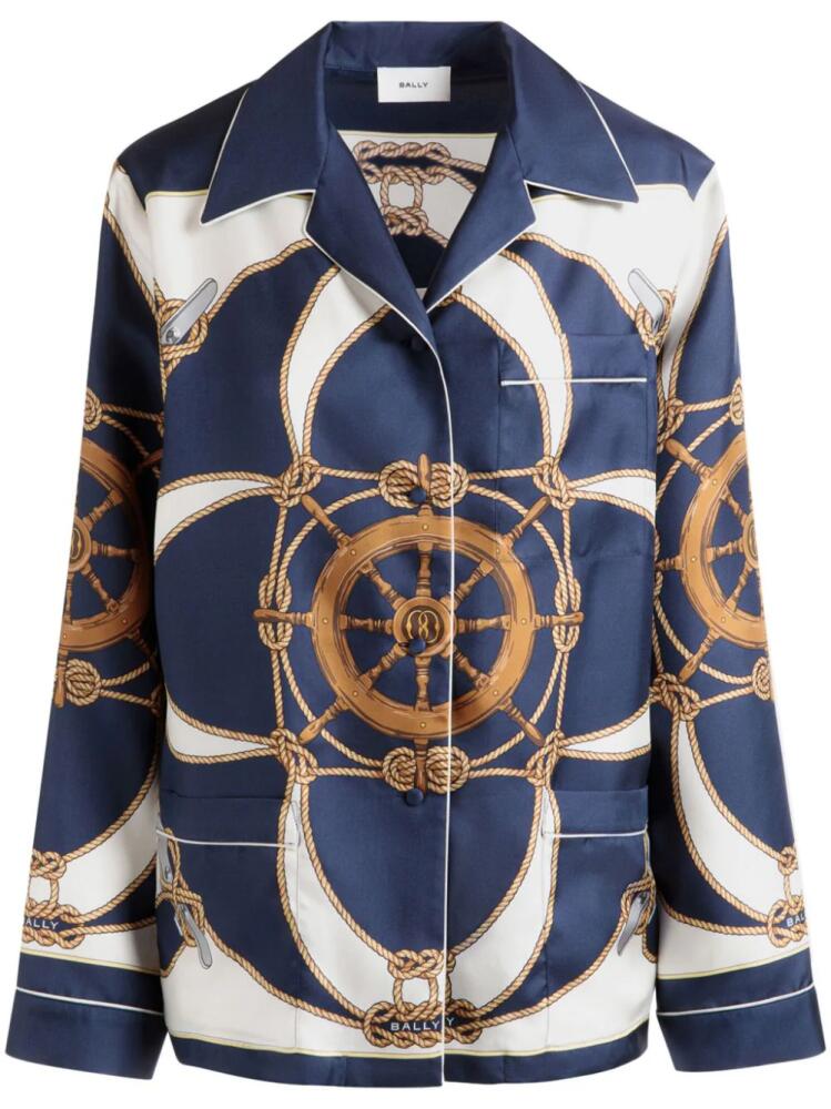 Bally graphic-print silk shirt - Blue Cover