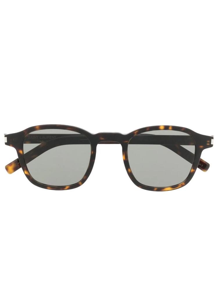 Saint Laurent Eyewear tortoise-shell round-frame sunglasses - Brown Cover