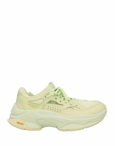 Brandblack Woman Sneakers Light green Leather, Textile fibers Cover